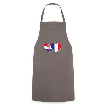 Croatie France Flag Coeur - Tablier de cuisine - gris - Devant - AI Model Male 185 dark (185cm)