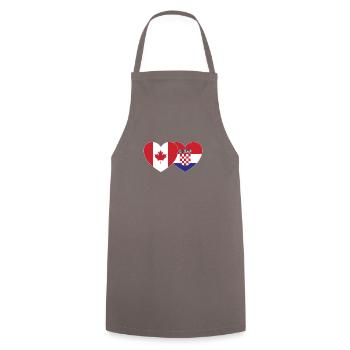 Canada Croatia Flag Heart - Cooking Apron - grey - Front - AI Model Male 185 dark (185cm)