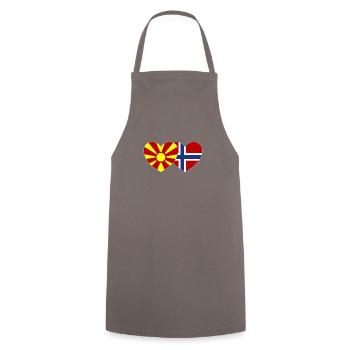 Macedonia Norway Flag Heart - Cooking Apron - grey - Front - AI Model Male 185 dark (185cm)