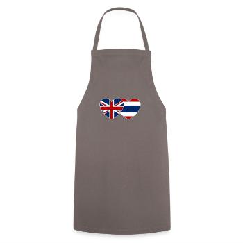 England Thailand Flagge Herz - Kochschürze - Grau - Vorne - AI Model Male 185 dark (185cm)