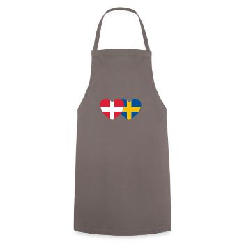 Dänemark Schweden Flagge Herz - Kochschürze - Grau - Vorne - AI Model Male 185 dark (185cm)