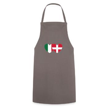 Italien Dänemark Flagge Herz - Kochschürze - Grau - Vorne - AI Model Male 185 dark (185cm)