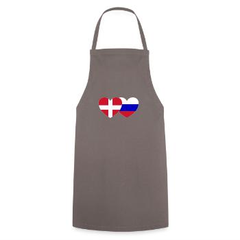 Dänemark Russland Flagge Herz - Kochschürze - Grau - Vorne - AI Model Male 185 dark (185cm)