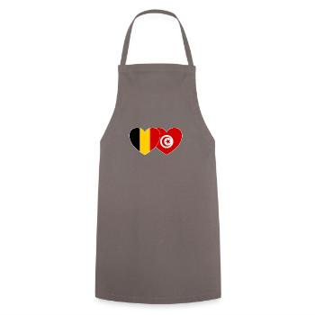 Belgien Tunesien Flagge Herz - Kochschürze - Grau - Vorne - AI Model Male 185 dark (185cm)