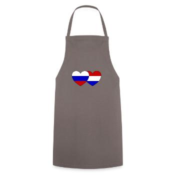 Russie Drapeau Hollande Coeur - Tablier de cuisine - gris - Devant - AI Model Male 185 dark (185cm)
