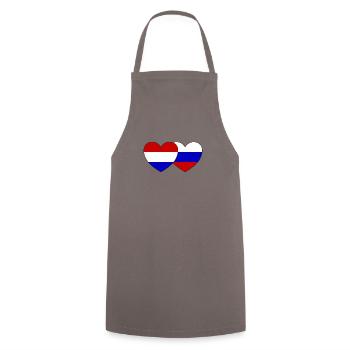 Holland Russia Flag Heart - Cooking Apron - grey - Front - AI Model Male 185 dark (185cm)