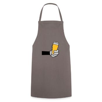 Bierglas anstoßen Comic Hand - Kochschürze - Grau - Vorne - AI Model Male 185 dark (185cm)