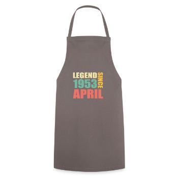 70th birthday April Born in 1953 Gift idea - Cooking Apron - grey - Front - AI Model Male 185 dark (185cm)