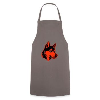Tête de chien husky - Tablier de cuisine - gris - Devant - AI Model Male 185 dark (185cm)