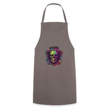 Couronne de crâne de roi - Tablier de cuisine - gris - Devant - AI Model Male 185 dark (185cm)