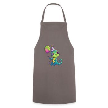 Chameleon Birthday Baby - Cooking Apron - grey - Front - AI Model Male 185 dark (185cm)