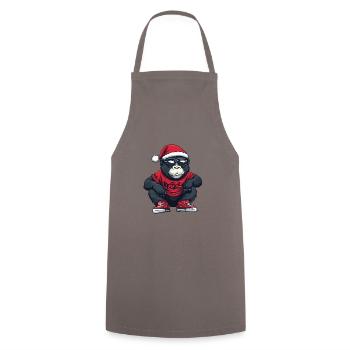 Gorille Noël Bande dessinée Cool - Tablier de cuisine - gris - Devant - AI Model Male 185 dark (185cm)