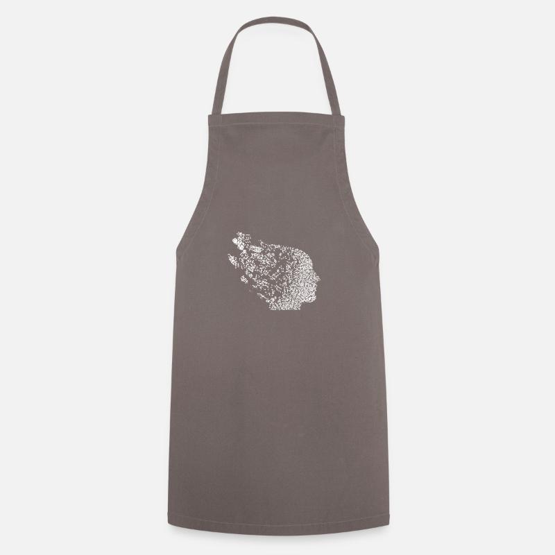 Notes de musique dans les notes d'instruments de musique de tête - Tablier de cuisine - gris