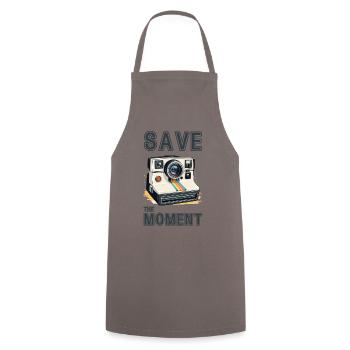 Save the moment. Retro camera. - Cooking Apron - grey - Front - AI Model Male 185 dark (185cm)