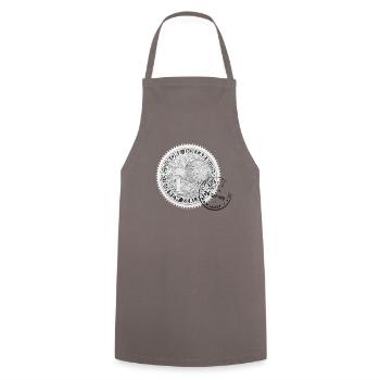 Timbre de Nouvelle-Zélande - Tablier de cuisine - gris - Devant - AI Model Male 185 dark (185cm)