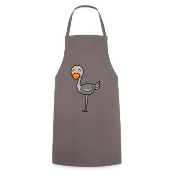 Ostrich Comic Animal - Cooking Apron - grey - Front - AI Model Male 185 dark (185cm)