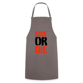 Ride or Die - Cooking Apron - grey - Front - AI Model Male 185 dark (185cm)