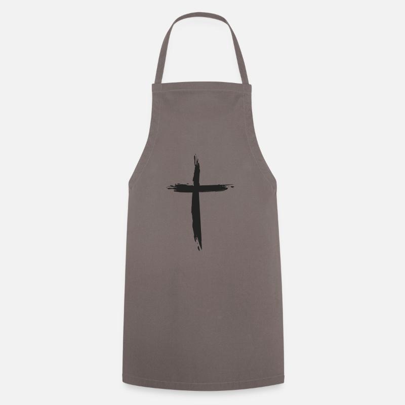 Croix - Tablier de cuisine - gris
