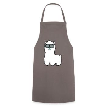 lama_002 - Kochschürze - Grau - Vorne - AI Model Male 185 dark (185cm)