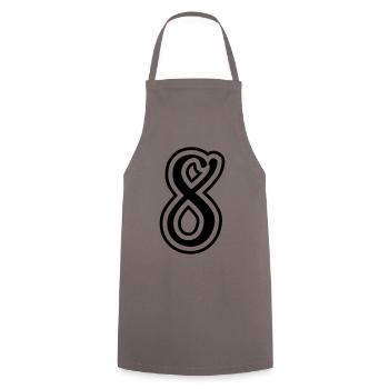 8 Numéro de numéro - Tablier de cuisine - gris - Devant - AI Model Male 185 dark (185cm)