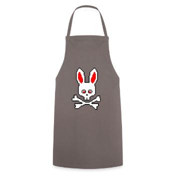 Crâne Lapin Rouge - Tablier de cuisine - gris - Devant - AI Model Male 185 dark (185cm)