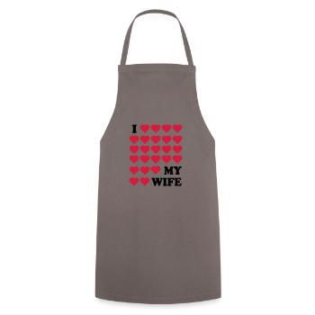 Wife - Cooking Apron - grey - Front - AI Model Male 185 dark (185cm)