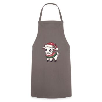 Bande dessinée de Noël Chèvre de montagne - Tablier de cuisine - gris - Devant - AI Model Male 185 dark (185cm)