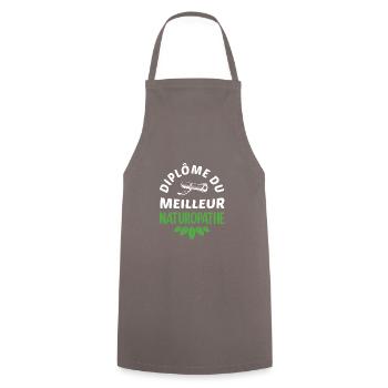Diplôme du meilleur naturopathe t-shirt - Tablier de cuisine - gris - Devant - AI Model Male 185 dark (185cm)