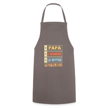 Papa l'homme le mythe le parqueteur t-shirt - Tablier de cuisine - gris - Devant - AI Model Male 185 dark (185cm)