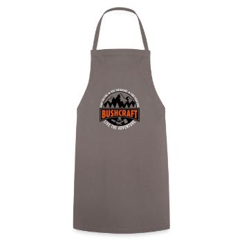 Bushcraft -Live the adventure Bushcrafter gift - Cooking Apron - grey - Front - AI Model Male 185 dark (185cm)