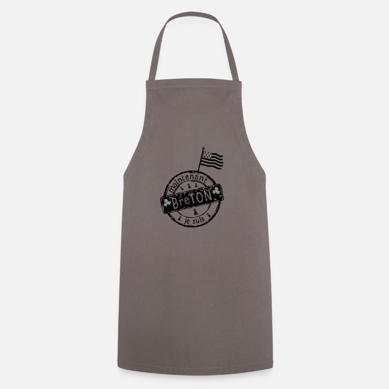 logo je suis breton maintenant drapeau - Tablier de cuisine - gris