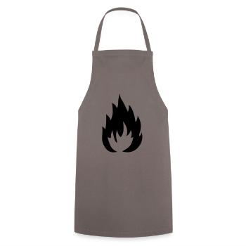 Flamme - Kochschürze - Grau - Vorne - AI Model Male 185 dark (185cm)