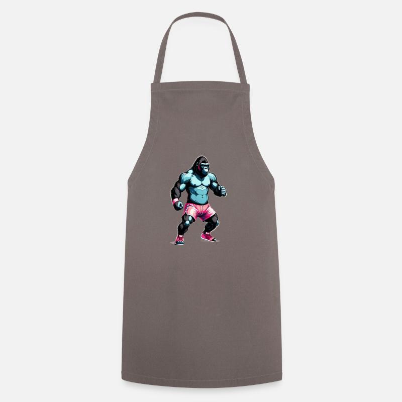 Boxing Gorilla Boxer - Cooking Apron - grey