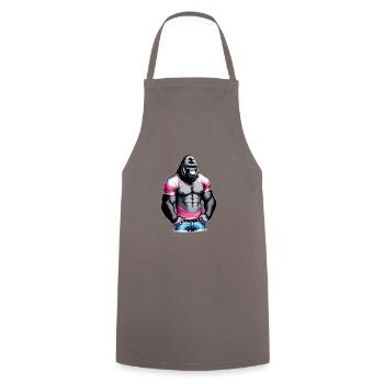 Boxing Gorilla Boxer - Cooking Apron - grey - Front - AI Model Male 185 dark (185cm)