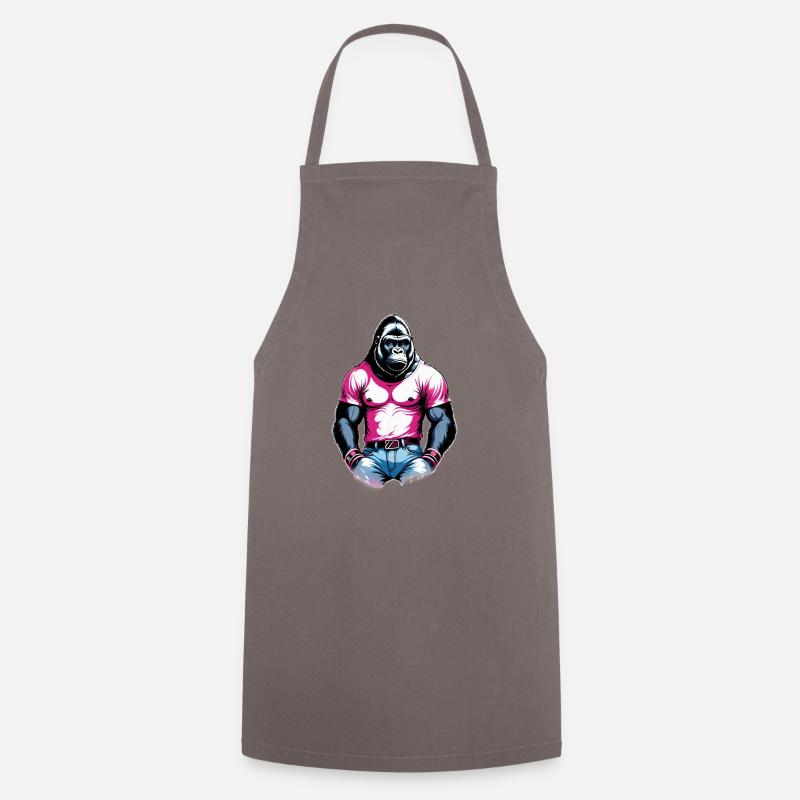Boxing Gorilla Boxer - Cooking Apron - grey