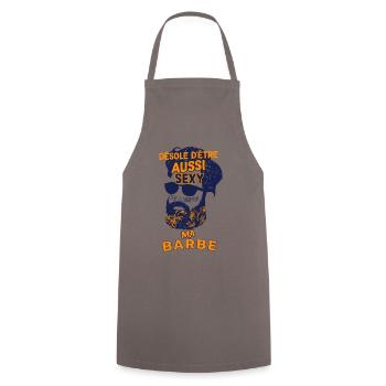 Barbu Et Sexy Humour Homme Papa - Tablier de cuisine - gris - Devant - AI Model Male 185 dark (185cm)