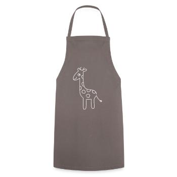 Silhouette de girafe, animal sauvage, girafe - Tablier de cuisine - gris - Devant - AI Model Male 185 dark (185cm)