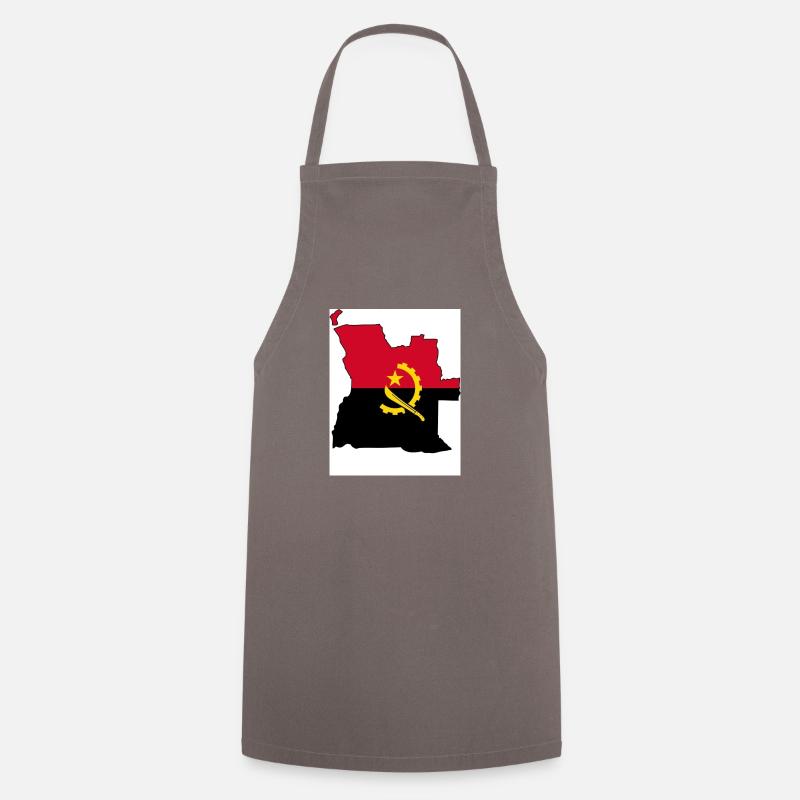 Angola Flag, Map - Cooking Apron - grey