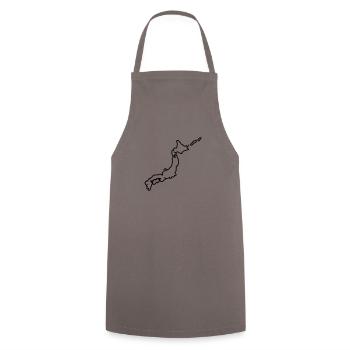 Japan - Japanese - Cooking Apron - grey - Front - AI Model Male 185 dark (185cm)