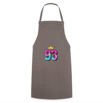 93 Number Krone - Cooking Apron - grey - Front - AI Model Male 185 dark (185cm)