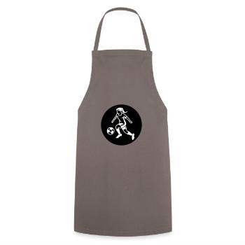 Frau Fussball Mannschaft - Kochschürze - Grau - Vorne - AI Model Male 185 dark (185cm)