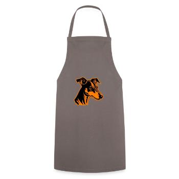 Greyhound Dog Head - Cooking Apron - grey - Front - AI Model Male 185 dark (185cm)