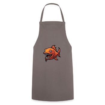 Piranha Fische Comic - Kochschürze - Grau - Vorne - AI Model Male 185 dark (185cm)