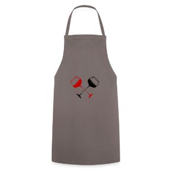 Wine Glass Red Wine Symbol Wine - Cooking Apron - grey - Front - AI Model Male 185 dark (185cm)