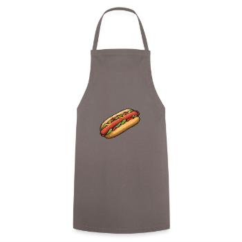 Hotdog Pixel Icon - Tablier de cuisine - gris - Devant - AI Model Male 185 dark (185cm)