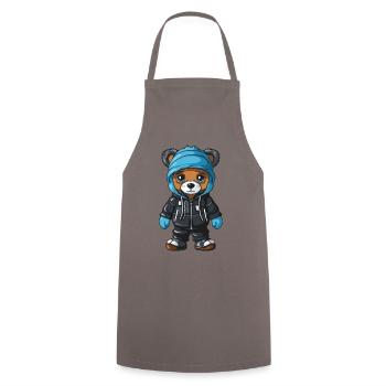 Ours Hiver Bande Dessinée Mignon - Tablier de cuisine - gris - Devant - AI Model Male 185 dark (185cm)
