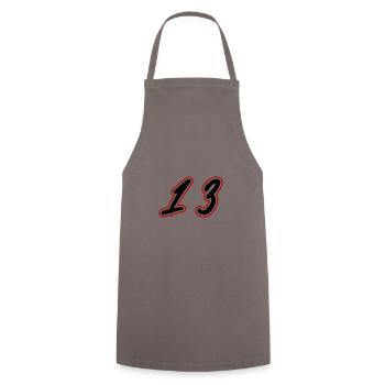 13 Zahl symbol - Kochschürze - Grau - Vorne - AI Model Male 185 dark (185cm)