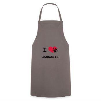 J'aime le cannabis - Tablier de cuisine - gris - Devant - AI Model Male 185 dark (185cm)