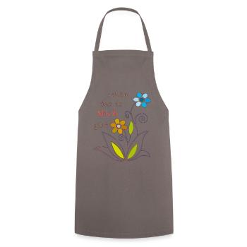 schön das es mich gibt, Blumen - Kochschürze - Grau - Vorne - AI Model Male 185 dark (185cm)