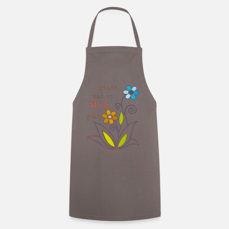 schön das es mich gibt, Blumen - Kochschürze - Grau